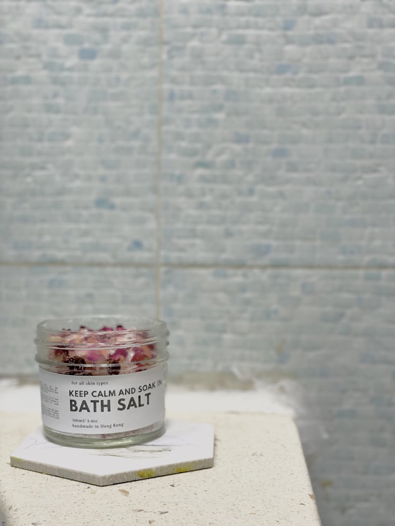 【玫瑰精油舒压浴盐】镇静排毒 | 所有肤质OK - 身体护肤/按摩油 - 环保材料 白色