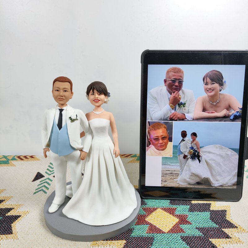 新婚 婚礼小物 结婚礼物订制 订制化 新郎新娘 人偶 公仔 似颜绘 - 玩偶/公仔 - 粘土 多色