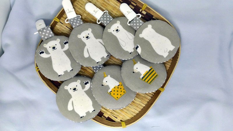 顽皮熊熊(七款可选)/宝贝圆形平安符袋.福袋.香火袋.诗签袋. - 平安符/符袋 - 棉．麻 银色