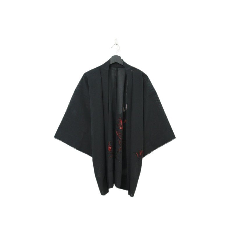 Back to Green-日本透肤羽织 缕空织 红枝 tf-34/vintage kimono - 女装休闲/机能外套 - 丝．绢 