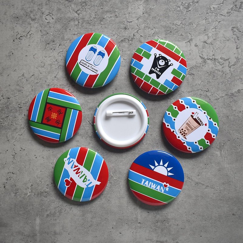 【桐鹿】茄芷风格 胸章/徽章6入 - 徽章/别针 - 塑料 红色