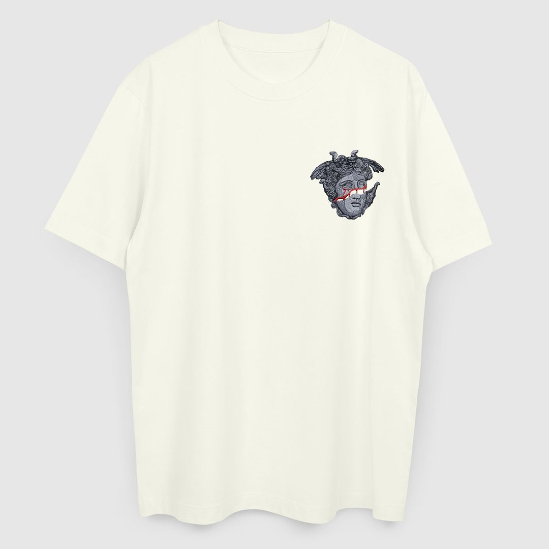 梅杜莎 Medusa 刺绣短袖T恤 重磅凉感宽松 OVERSIZE TEE  穿搭 - 男装上衣/T 恤 - 棉 多色