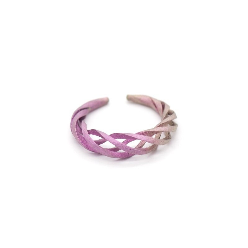 Pink-Purple Gradation Pure Titanium Ear Cuff Ring - 戒指 - 其他金属 蓝色