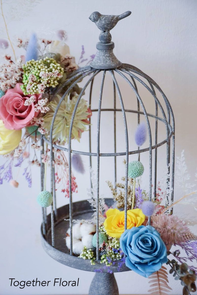 大型鸟笼永生桌花 - 干燥花/捧花 - 植物．花 