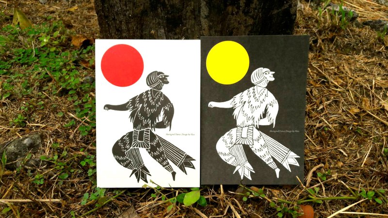 白天与夜晚的重点 - 原住民跳舞 - 明信片 - 卡片/明信片 - 纸 