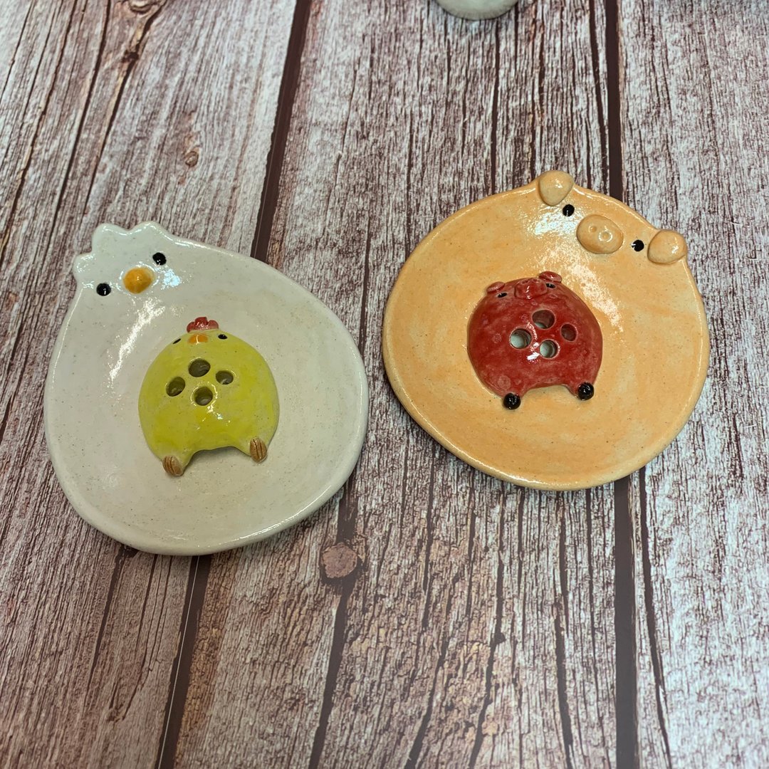 PiyoBubu趣味线香座 / 香插 / 小鸡 / 小猪 - 其他 - 陶 白色