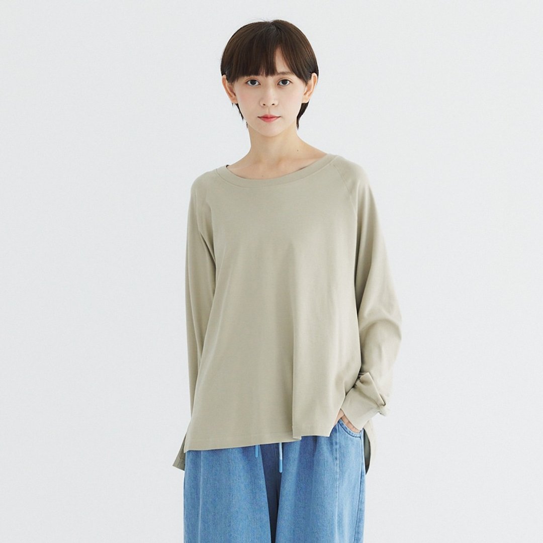 【Simply Yours】圆领后车线素面长袖T 绿F - 女装 T 恤 - 棉 绿色