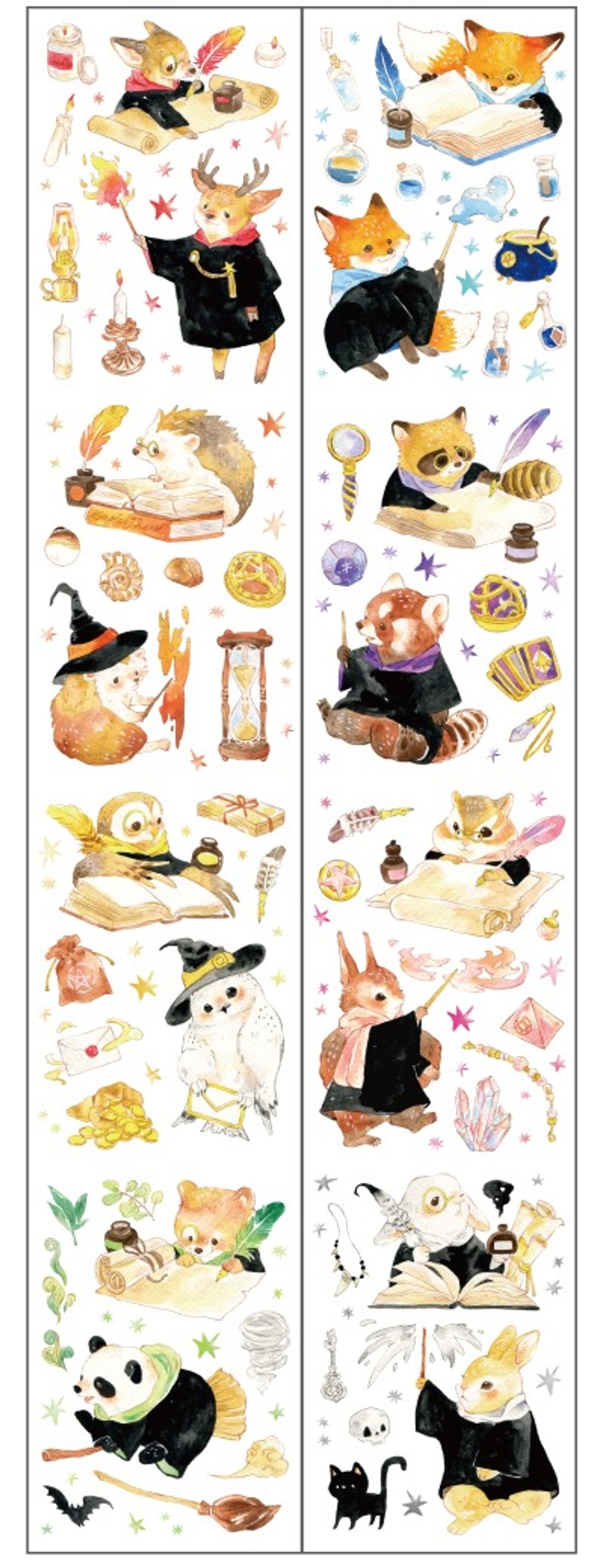 魔法小动物/PET/8CM/100cm per circle - 纸胶带 - 纸 多色