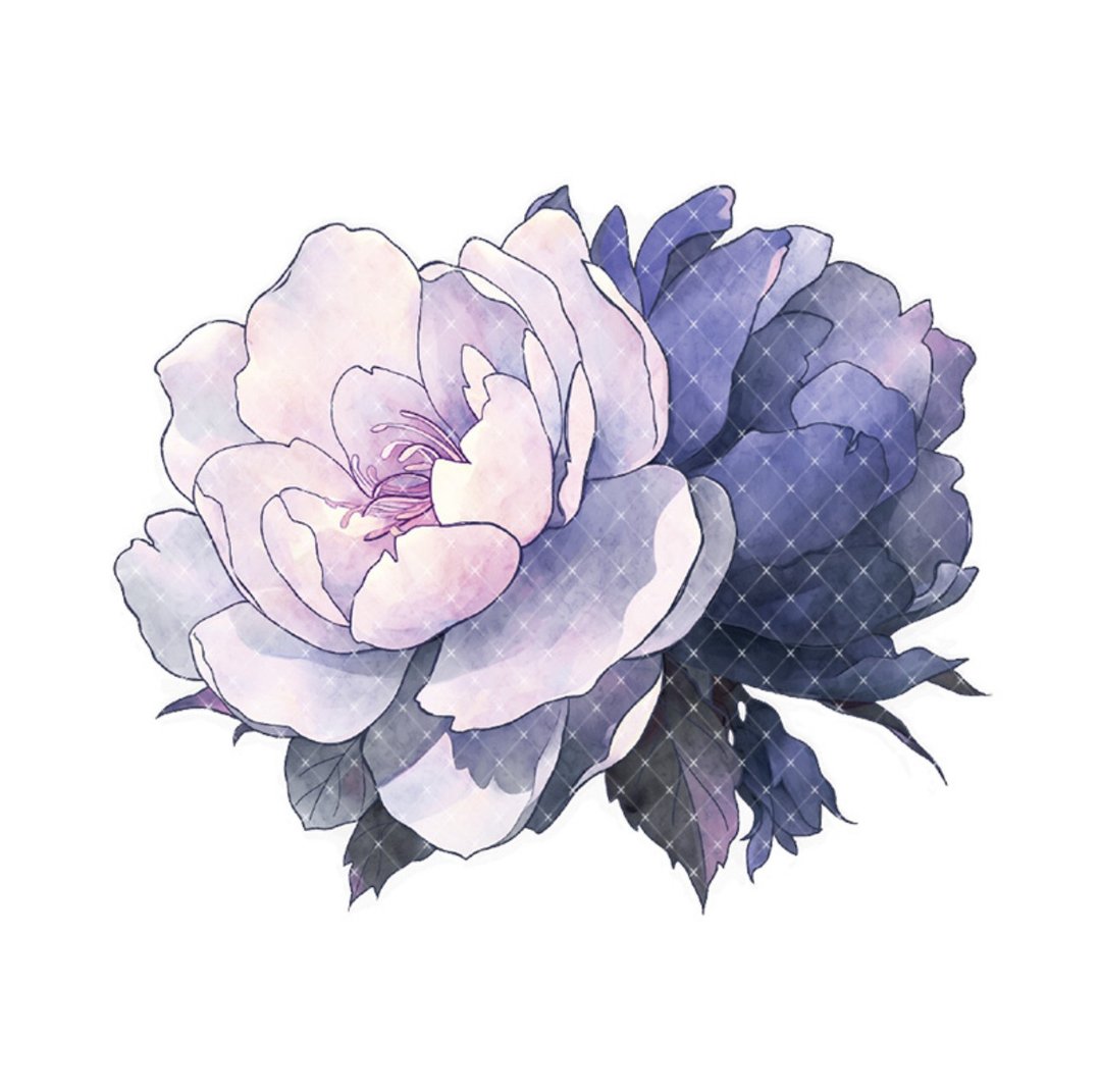 茶花会-蓝 PET 纸胶带 贝壳光 - 纸胶带 - 其他材质 多色