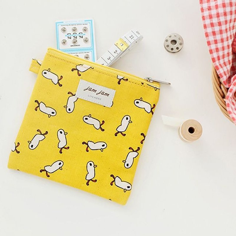 Dessin x Livework-JAM JAM迷你万用包/零钱包-阳光小鸭,LWK30102 - 零钱包 - 其他材质 黄色