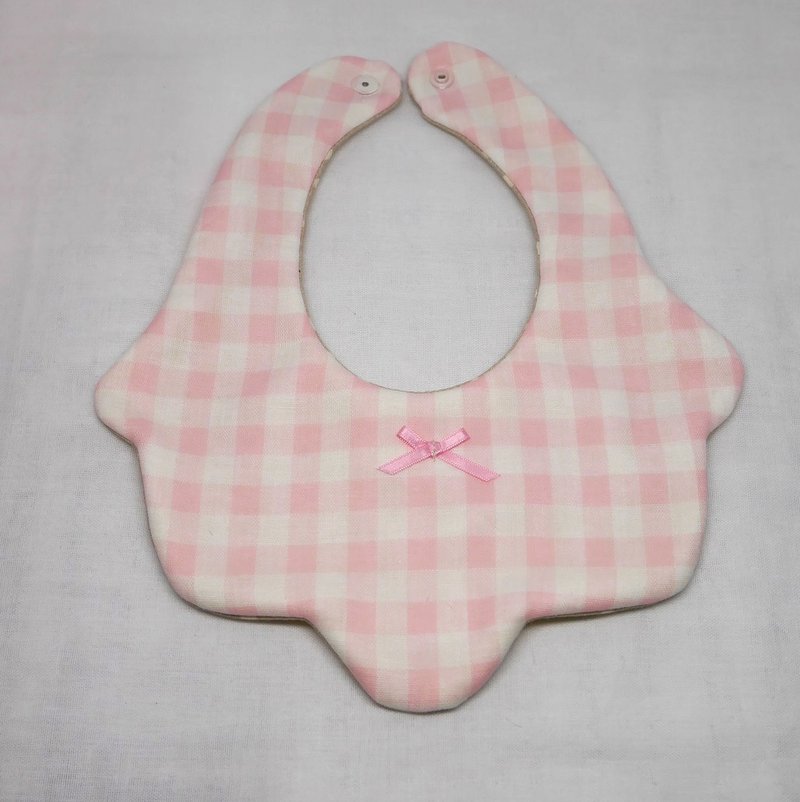 Japanese Handmade 8-layer-gauze Baby Bib - 围嘴/口水巾 - 棉．麻 粉红色