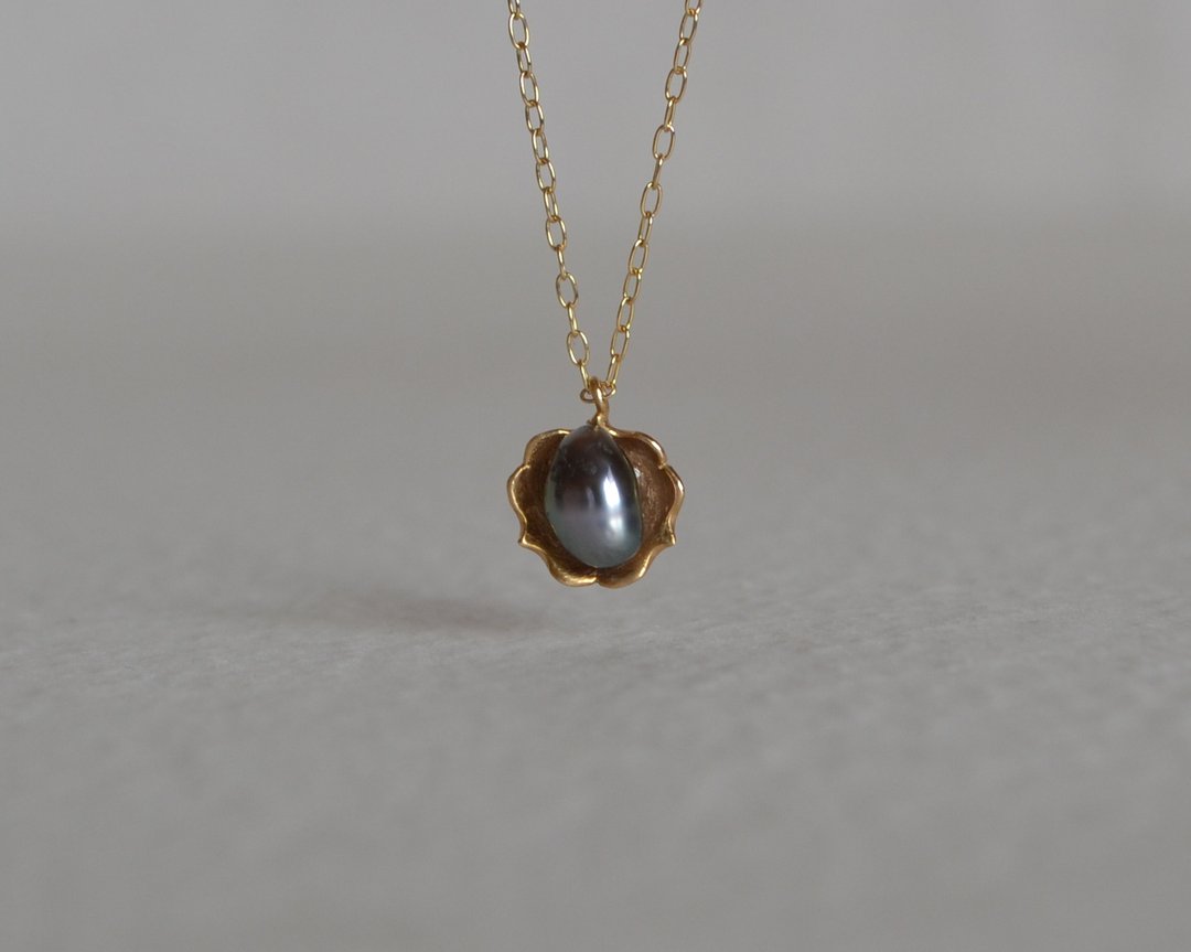 Frill Keshi Pearl Necklace - 项链 - 其他金属 金色