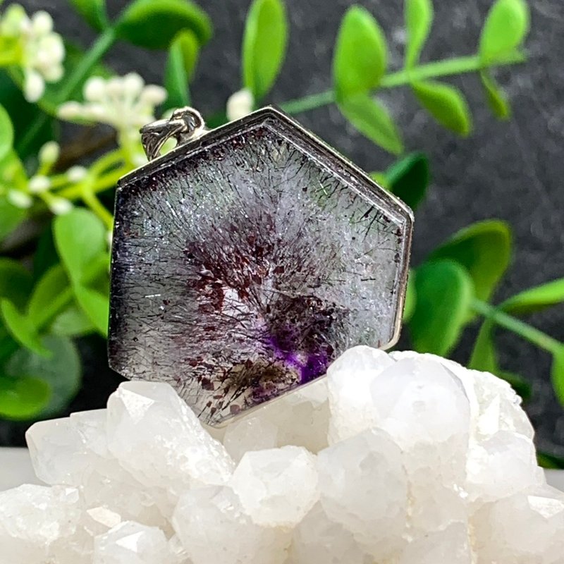 精品收藏级 紫超七 黑超七 彼岸花 烟花超七 达必兹 S925银 吊坠 - 项链 - 水晶 银色
