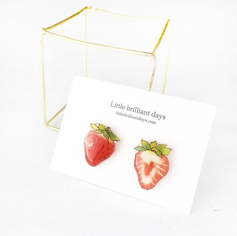 STRAWBERRY PIERCE Strawberry Clip-On - 耳环/耳夹 - 塑料 红色