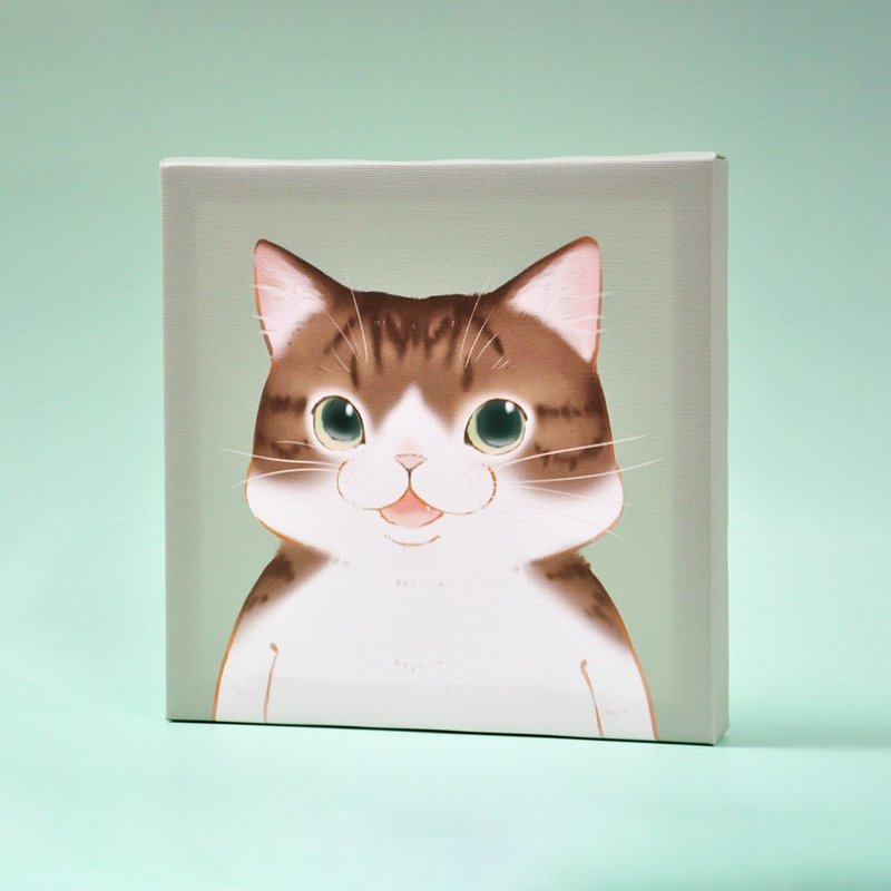 20×20cm 猫咪肖像无框画-白底虎斑猫 - 海报/装饰画/版画 - 纸 