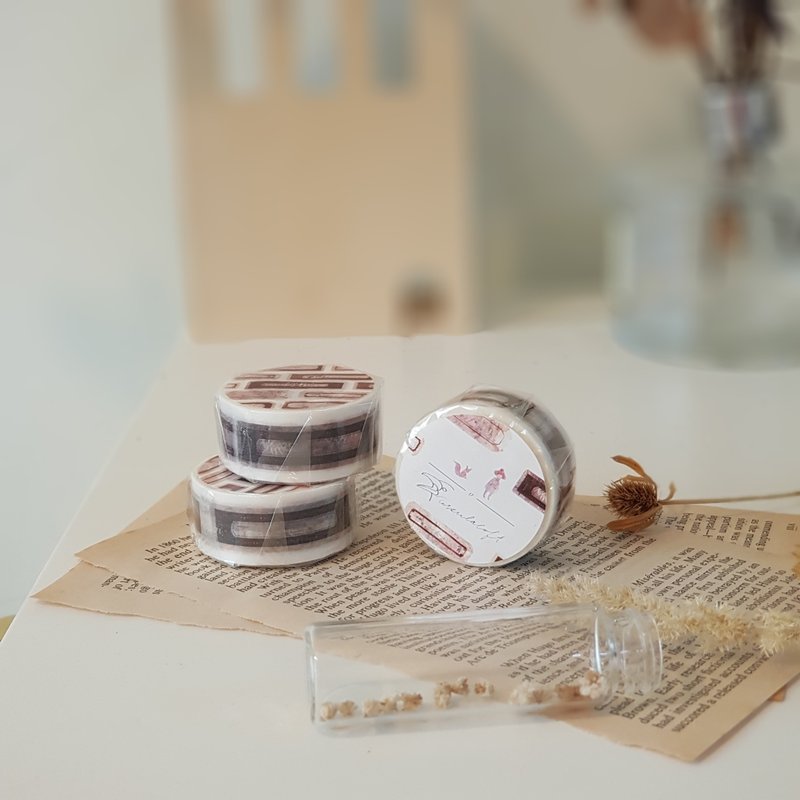 复古红框 - 纸胶带 - 纸 