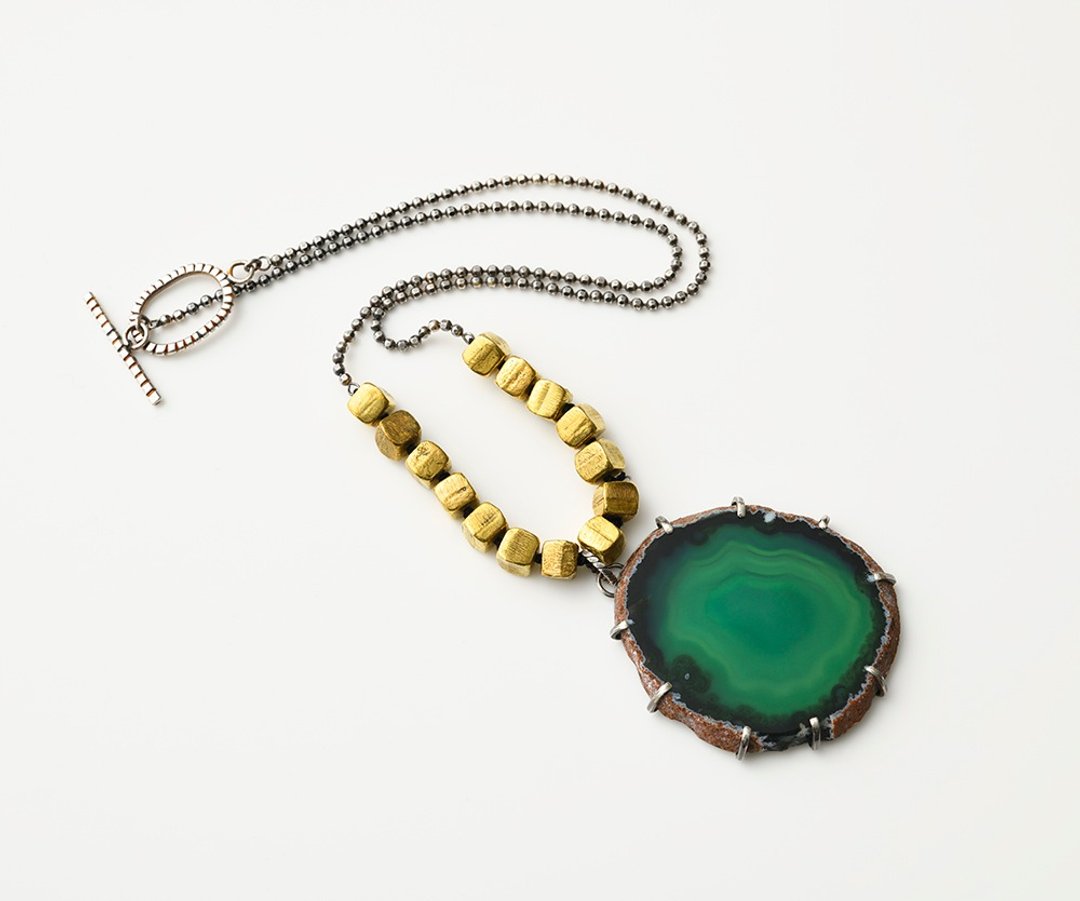 CN48 (agate) - 项链 - 其他金属 绿色