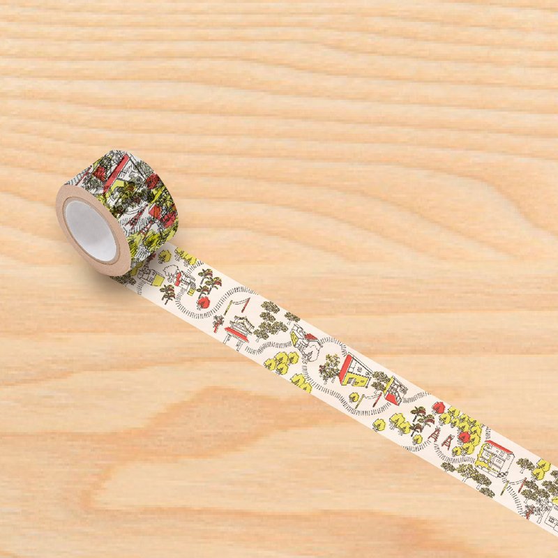 台湾原生特有意象纸胶带系列｜宝藏岩 眷村街屋印象 “The Beauty of Taiwan” Taiwan Image Masking Tape - 纸胶带 - 纸 白色