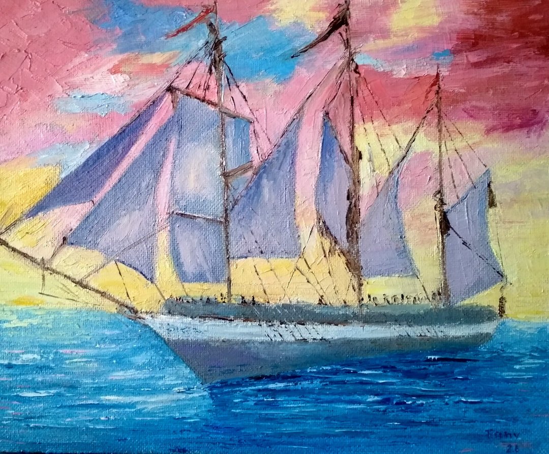 Oil painting Brigantine - 墙贴/壁贴 - 其他材质 