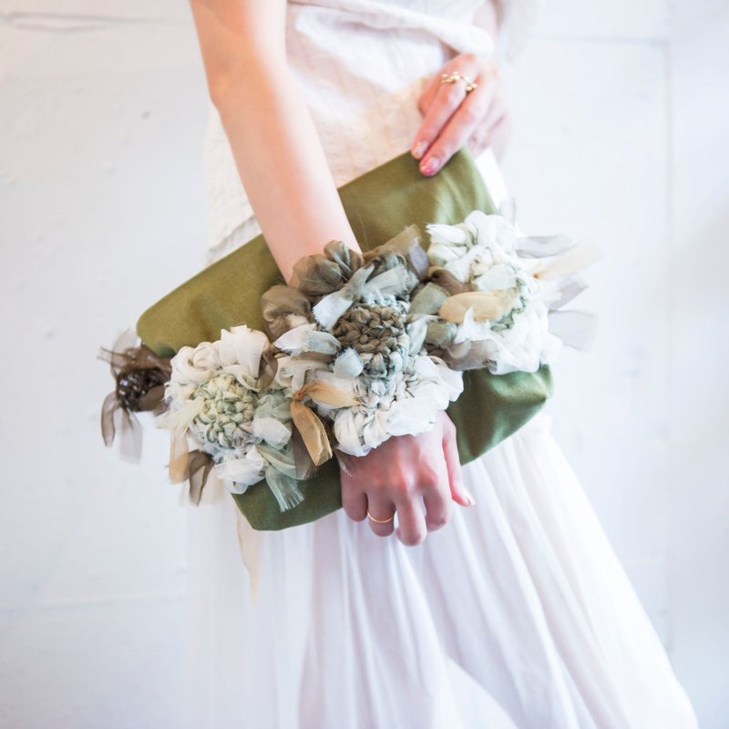 森林 | 咲编小包・手拿包  ( 丹宁 ) - 侧背包/斜挎包 - 其他材质 绿色