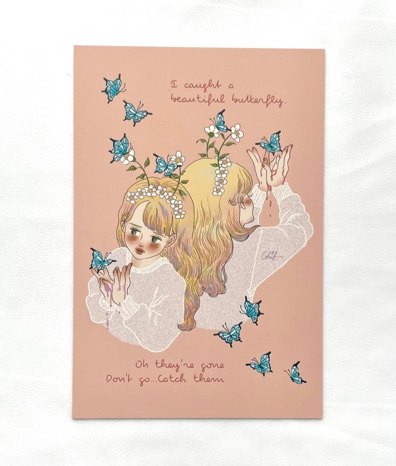 明信片 - 卡片/明信片 - 纸 粉红色