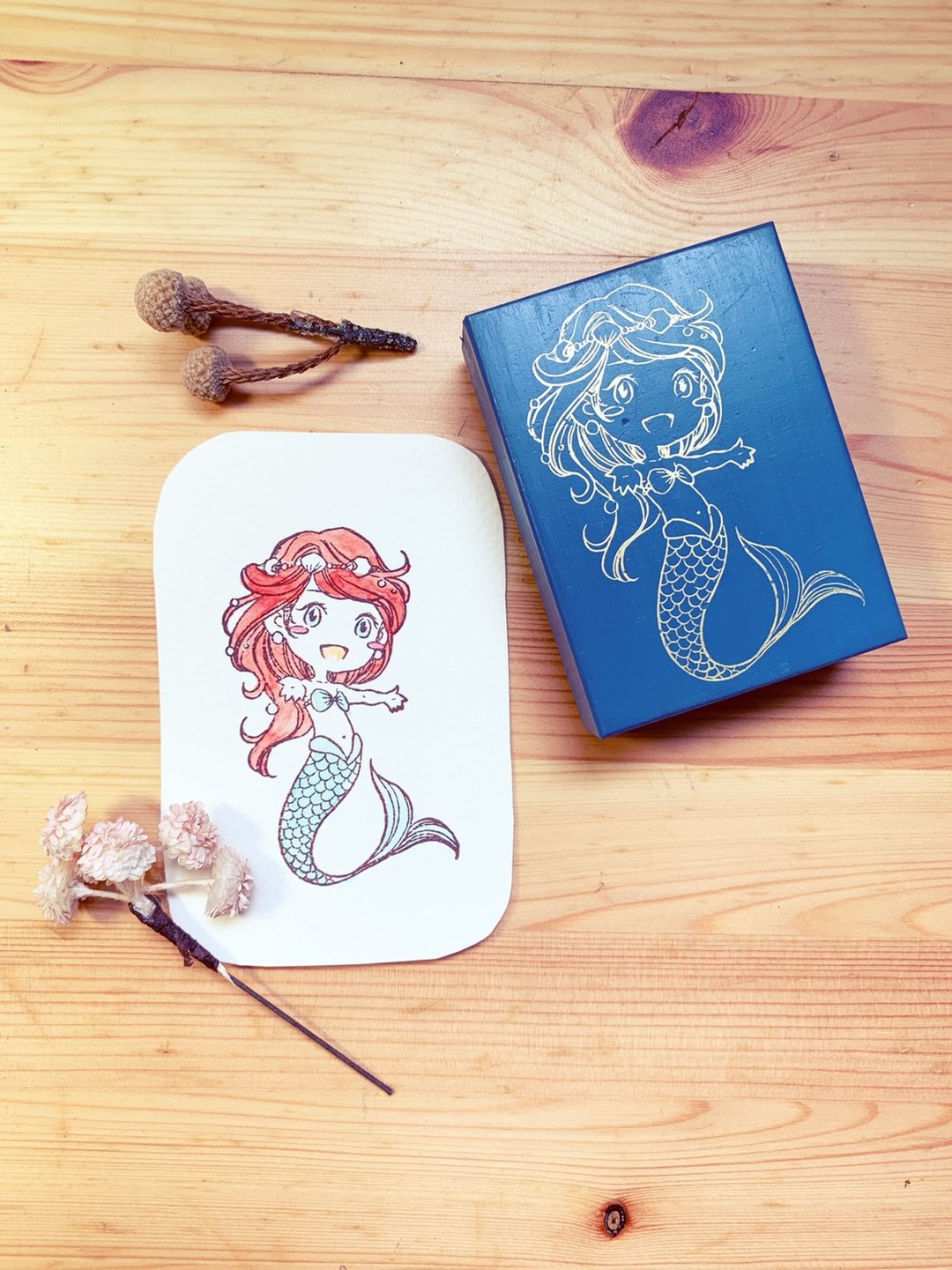 【福利品】Q版公主印章(Mermaid) - 印章/印台 - 木头 蓝色