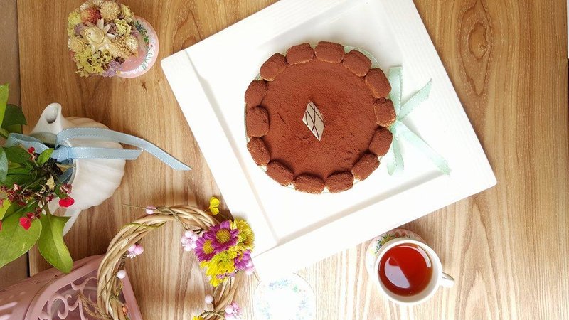 莉雅~招牌提拉米苏7寸(缎带随机出货) - 咸派/甜派 - 纸 