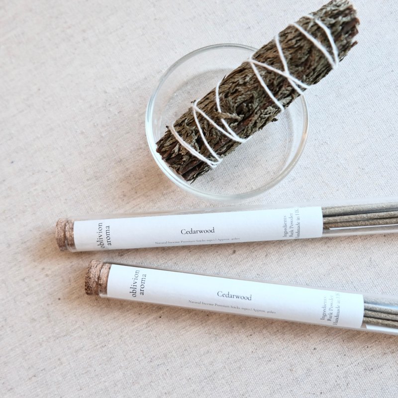 净化情绪 Premium 手工天然雪松线香超长燃烧10pcs 3mm特制 - 香薰/精油/线香 - 其他材质 