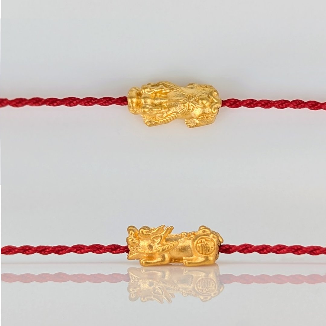 24K纯金 - 招财貔貅手绳 - 手链/手环 - 24k 金 