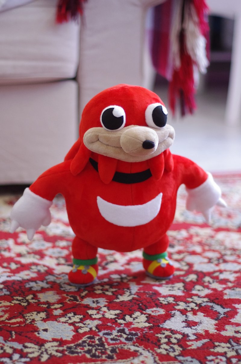 Ugandan Knuckles | Warrior Meme Plush Toy | Handmade | Made to Order - 玩偶/公仔 - 聚酯纤维 红色