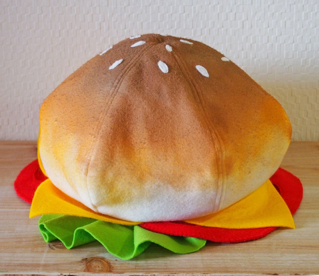 [Food Hat] Hamburger Hat for Adults - 帽子 - 羊毛 咖啡色