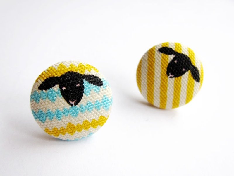 布扣耳环 绵阳 可做夹式耳环 - 耳环/耳夹 - 其他材质 多色