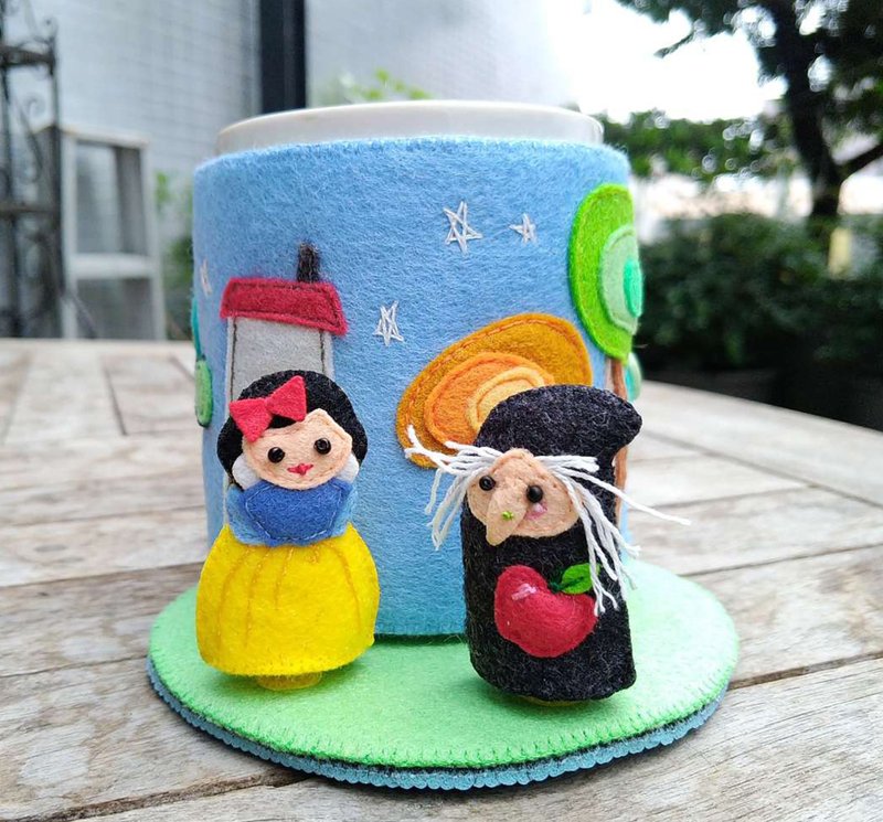 童话杯垫杯套组-白雪公主 - 杯垫 - 聚酯纤维 多色