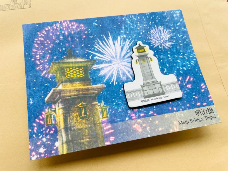 明治桥磁铁明信片 - 冰箱贴/磁贴 - 塑料 蓝色