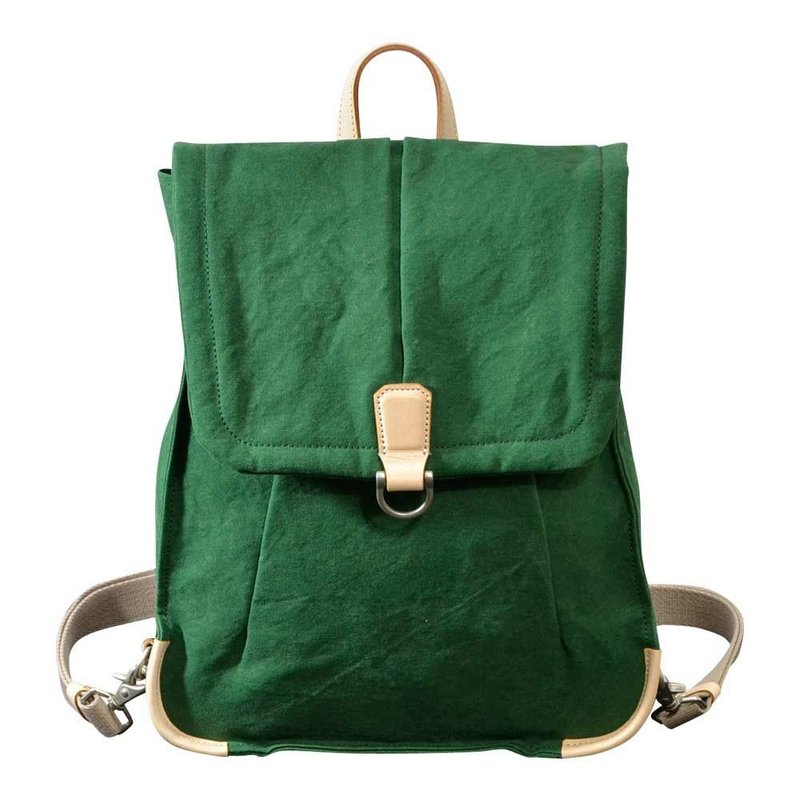 交换礼物 Kagen TSUMAMU 背包 绿色 豊冈鞄 微瑕商品出清 - 后背包/双肩包 - 真皮 绿色