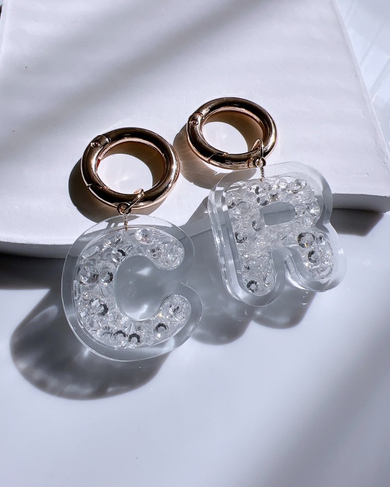 首字母 - 钥匙链/钥匙包 - 树脂 透明