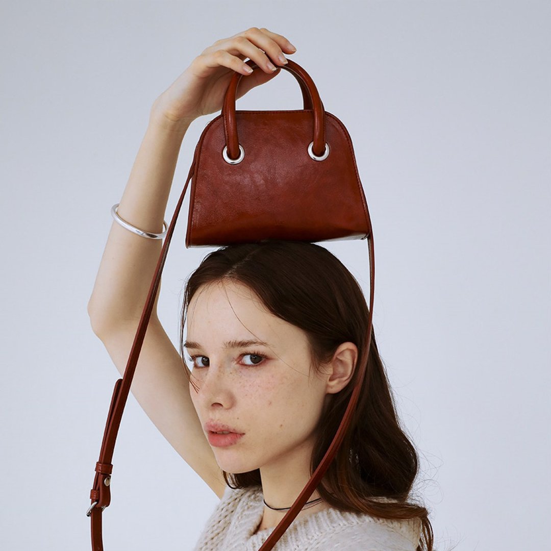 韩国制 MUR FLING MICRO Vegan Leather MINI包包 (CRINKLE BROWN - 侧背包/斜挎包 - 环保材料 
