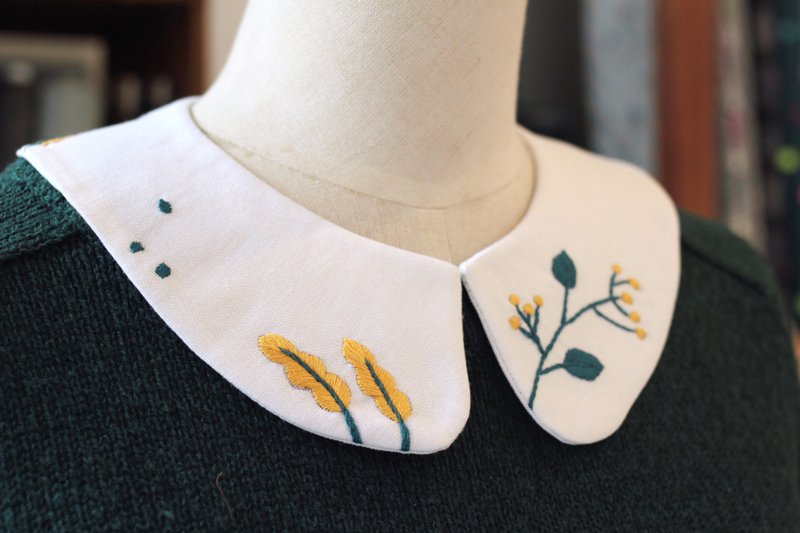 【在线】大人的刺绣领片材料包－金叶 含材料包 影片 含运 - 编织/羊毛毡/布艺 - 棉．麻 