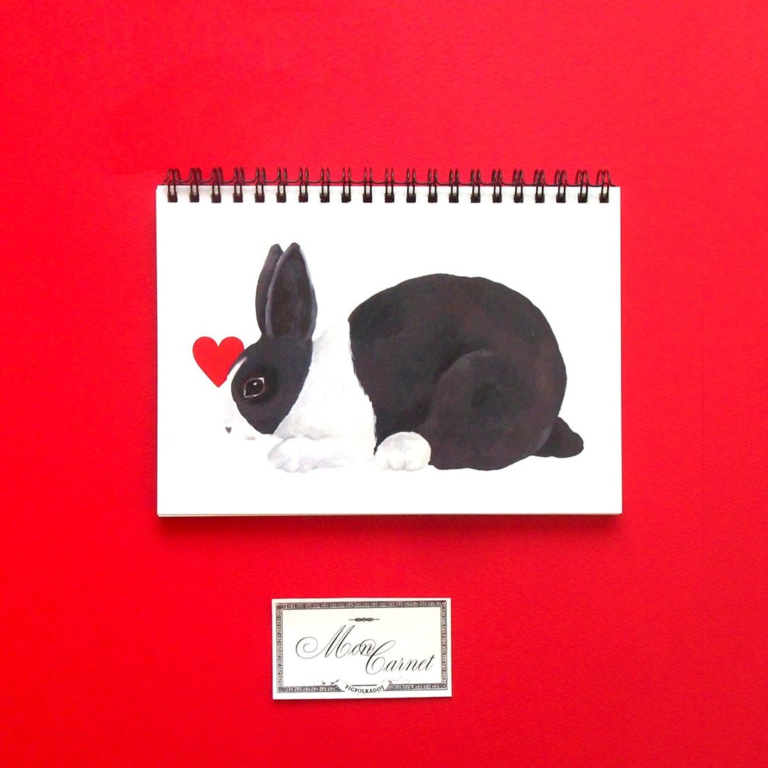 Rabbit kiss secret notebook - 笔记本/手帐 - 纸 黑色