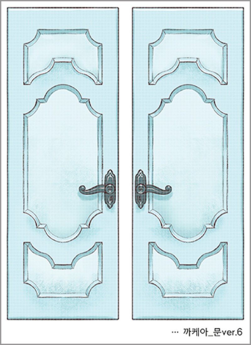 Kakea Door ver.6 (blackraccoon) 复古拼贴设计纸贴 - 贴纸 - 纸 蓝色