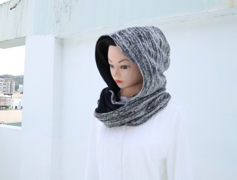 连帽围脖. 帽子围巾.scarf  双面双色 大人.小孩均适用 - 围巾/披肩 - 其他材质 