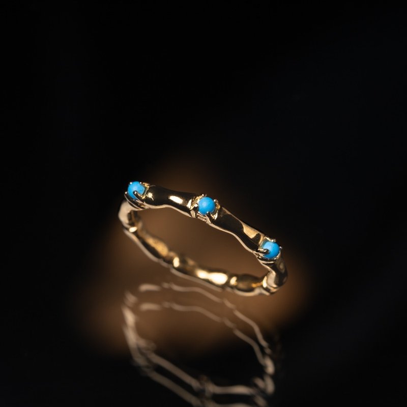 【神话之戒】双鱼座 l 绿松石925纯银厚镀18k真金戒指 - 戒指 - 纯银 