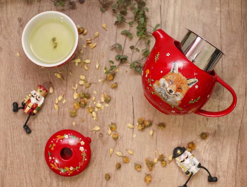 陶瓷手绘茶壶 - 茶具/茶杯 - 陶 红色