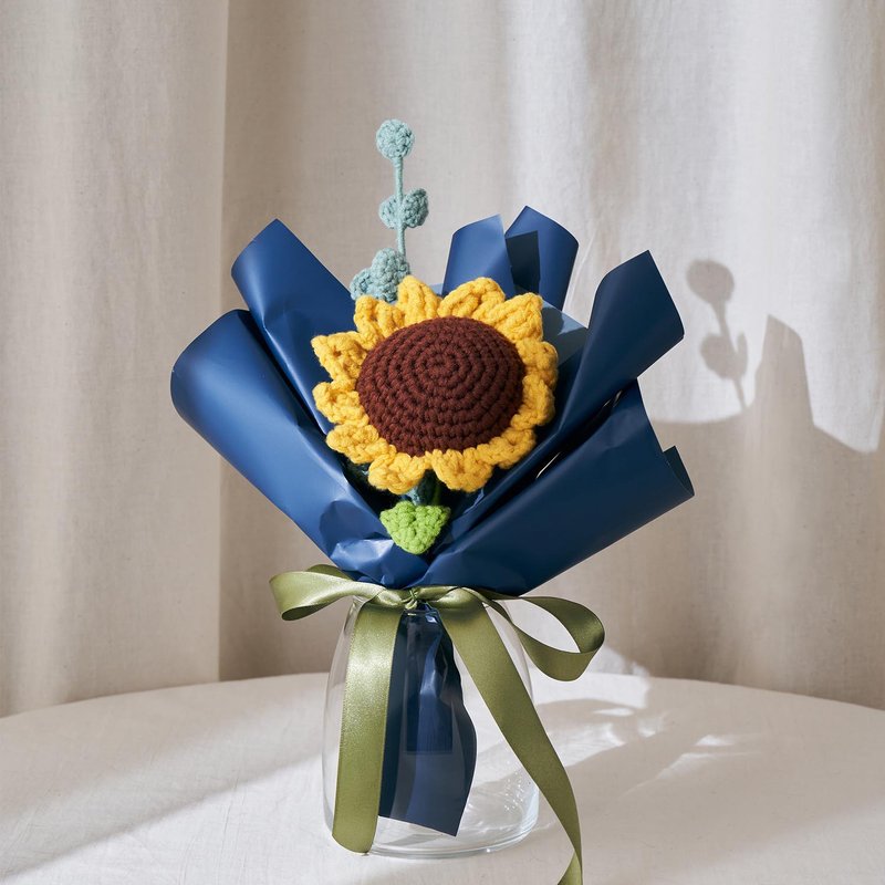 向日葵钩针花/有基础者可/台北迪化街 - 编织/羊毛毡/布艺 - 羊毛 