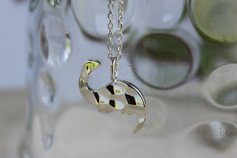 银925 雷龙吊坠颈链 - 项链 - 纯银 银色