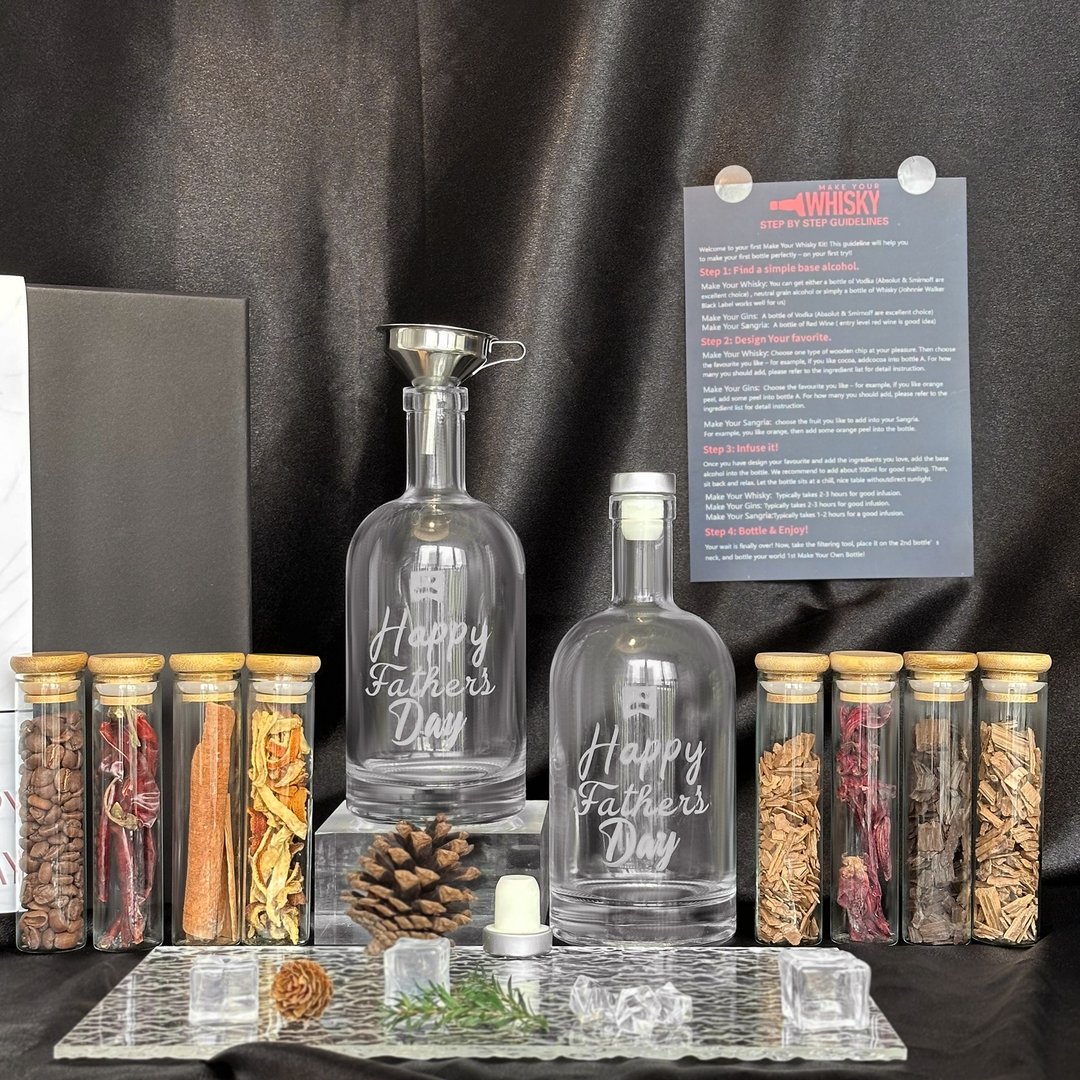 自酿威士忌礼盒 定制化订制礼物自制whisky套装  调酒礼盒送爸爸 - 料理包 - 玻璃 