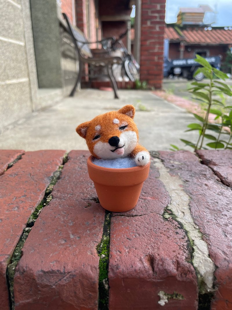 馈手 馈头 柴犬 泡温泉 羊毛毡 - 玩偶/公仔 - 羊毛 