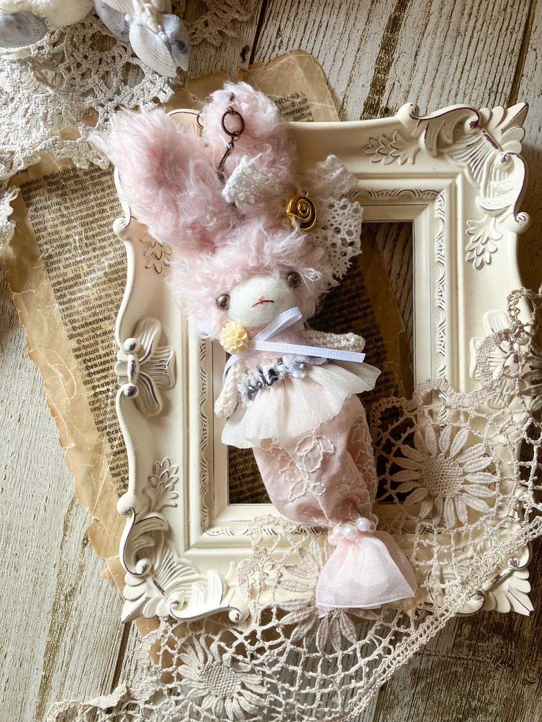 美人鱼 Amigurumi 娃娃包饰 - 玩偶/公仔 - 羊毛 粉红色