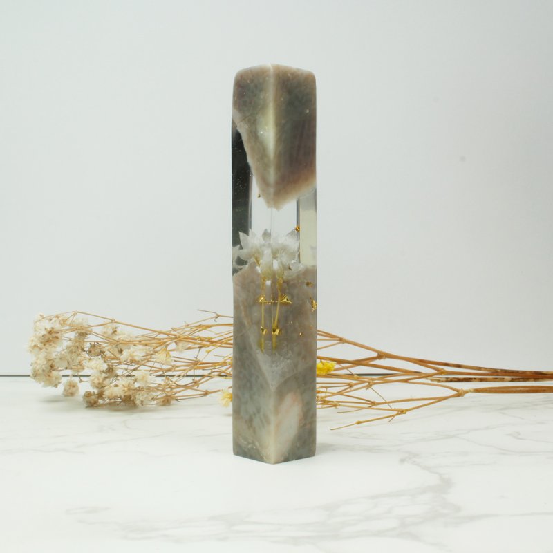 客製化手工印章-|永生花树脂印石1.3 x 1.4 CM|手工篆刻印章 - 印章/印台 - 石头 