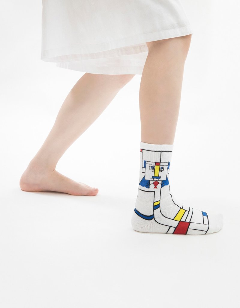 皮特蒙德里安1:1袜 - 袜子 - 棉．麻 白色